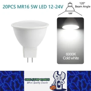 20 x MR16 5W LED Spotlight AC/DC 12-24V 120 Degree 6000K Cold White Downlight - Picture 1 of 6