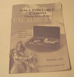 2004 EXCALIBUR 6 in 1 Portable Casino Model 2040 NUR REGELBUCH!!!! - Bild 1 von 1