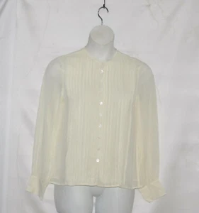 Linea by Louis Dell'Olio Blouse with Pleat Detail Size S Ivory - Picture 1 of 2