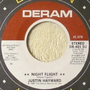 (45 Promo) (Hear) Justin Hayward (Moody Blues) - "Night Flight" - Rock (1980) - Picture 1 of 4