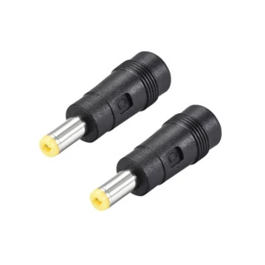 2Pcs Adaptateur Femelle 5.5mmx2.5mm à 5.5mmx2.1mm Mâle Pointes Connecteur Jaune - Photo 1/3