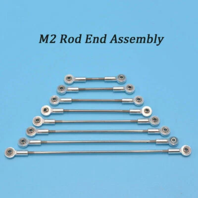 1 PC Metal Tie Rod End Assembly Aluminum M2 Silver Link Rod End Ball Joint #963 - Image 1 of 4