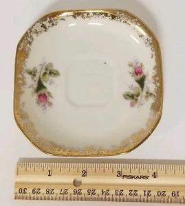 FINE CHINA OF JAPAN ROSE SAUCER with GOLD TRIM - Picture 1 of 3