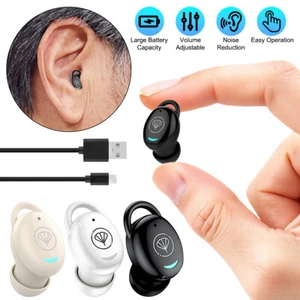 Wireless Bluetooth Invisible Mini Hearing Aids Sound Voice Amplifier Enhancer US - Picture 1 of 24