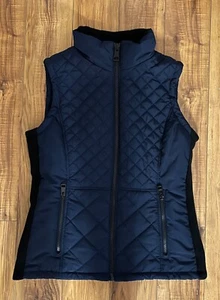 ANDREW MARC Navy Blue Quilted Tailored Vest Size S - Picture 1 of 7