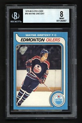 1979-80 OPC #18 WAYNE GRETZKY ROOKIE CARD BGS BVG 8 NEAR MINT-MINT - Image 1 of 2