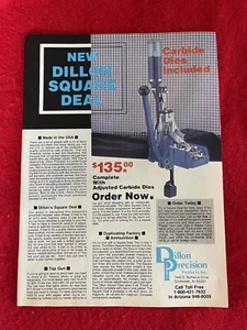 Pubblicità munizioni stampa attrezzatura ricarica precisione Dillon 1987 vintage - Foto 1 di 7