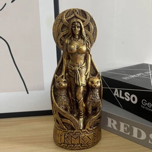 Estatua de altar adorno diosa nórdica Freyja y gatos wicca deidad pagana nuevo - Imagen 1 de 4