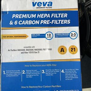 Veva Advanced Filters Premium True Hepa & 6 Filter Pre-Filter Type A Size 21 new