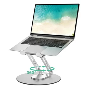 Laptop Stand for Desk Adjustable Computer with 360 Rotating Base Ergonomic Riser - Afbeelding 1 van 7