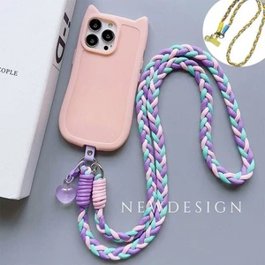 Anti-lost Braided Phone Lanyard Neck Hanging Cord Phone Charm Accessories - Photo 1 sur 16