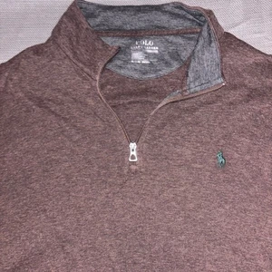 Polo Ralph Lauren Herren Pullover Sweatshirt meliert braun Quarter Zip Gr. XL - Bild 1 von 6