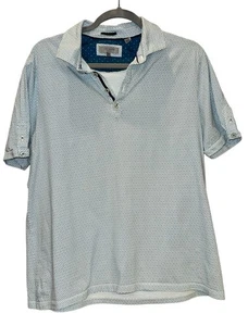 Ted Baker London Blau Grün Geometrisches Muster Herren Kurzarm Poloshirt S - Bild 1 von 11