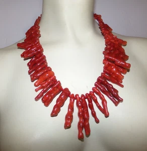 Vintage Jewelry Lot AIL Red Branch Coral South Western Lapis Bead Necklaces - Picture 1 of 14