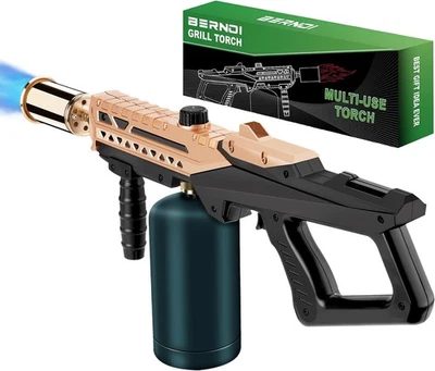 800,000 BTU Propane Torch Gun — Adjustable Flame Kitchen & BBQ, Gold - Image 1 of 4