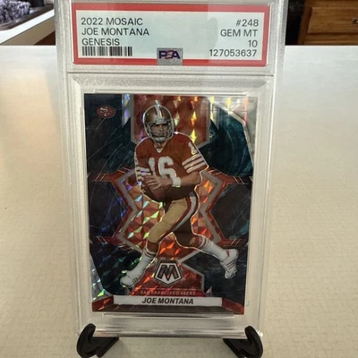 Mosaic Prizm Genesis Joe Montana 2022 #248 San Francisco 49ers PSA 10 gemas como nuevo Foto 1 de 2
