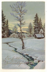 1942 Christmas PC: Ein Fröhliches Weihnachtsfest – Mailed: Wurzburg to Franfurt - Picture 1 of 2