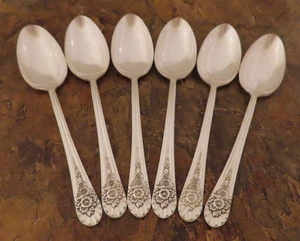 IS Jubilee Set of 6 Teaspoons Spoon Wm Rogers Vintage Silverplate Flatware Lot E - Picture 1 of 4