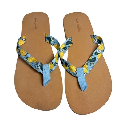 Chanclas Vera Bradley para mujer con estampado floral de limón azul tanga sandalias medianas Foto 1 de 4