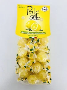 Caramelos duros con sabor a limón Perle Di Sole llenos de polvo agrio 7 oz Italia - Imagen 1 de 8