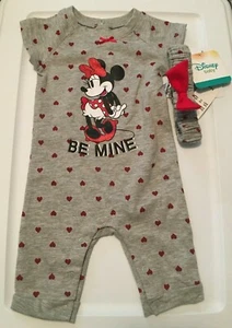 Disney Minnie Mouse rote Herzen Body & Stirnband Größe 0-3M-18M Disney Baby Neu mit Etikett - Bild 1 von 12