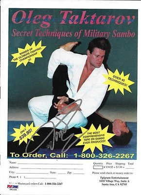 Oleg Taktarov Signed UFC 8.x11 Magazine Photo PSA/DNA COA 5 6 7 Pride 1 Sambo Ad - Image 1 of 4