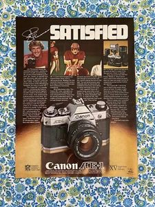 Vintage 1980 Canon AE 1 Camera Print Ad Joe Theismann - Picture 1 of 7