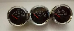 3 pc electrical gauges set - Volt gauge Water Temp gauge Oil pressure gauge - Picture 1 of 3