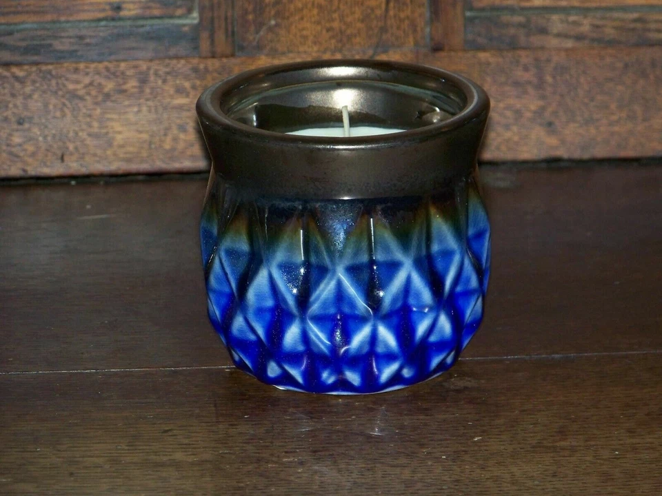 Blue Ceramic 7.94 ounce OUTDOOR candle lemongrass and citronella scented - Image 1 of 1