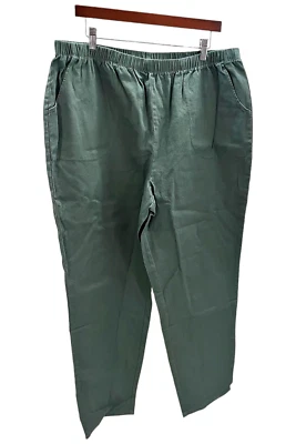 Denim & Co. Calça de bolso lateral elástica cintura original verde - Imagem 1 de 2