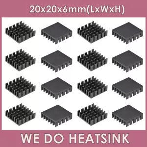 Refroidisseur radiateur dissipateur thermique zigzag anodisé noir 20x20x6mm avec ou sans ruban - Photo 1/9