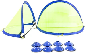 porayhut Pop up Soccer Net Soccer Goal for Kid Easy-up Set of Two Portable 210D - Picture 1 of 9