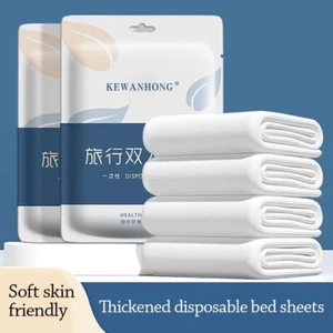 3 / 4-Piece Disposable Bed Sheet Non-Woven Isolation Sheets Travel - Picture 1 of 16