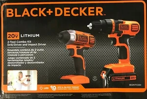 BLACK+DECKER - BD2KITCDDI - 20V MAX* Drill/Driver + Impact - Combo Kit - Picture 1 of 4