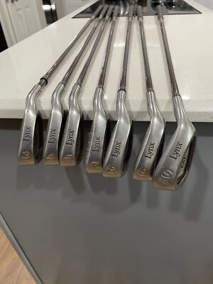 Графитовые женские жесткие айроны для гольфа Lynx Crystal Cat Ti 3,4,5,7,8,9,SW Dual Flare - Изображение 1 из 4