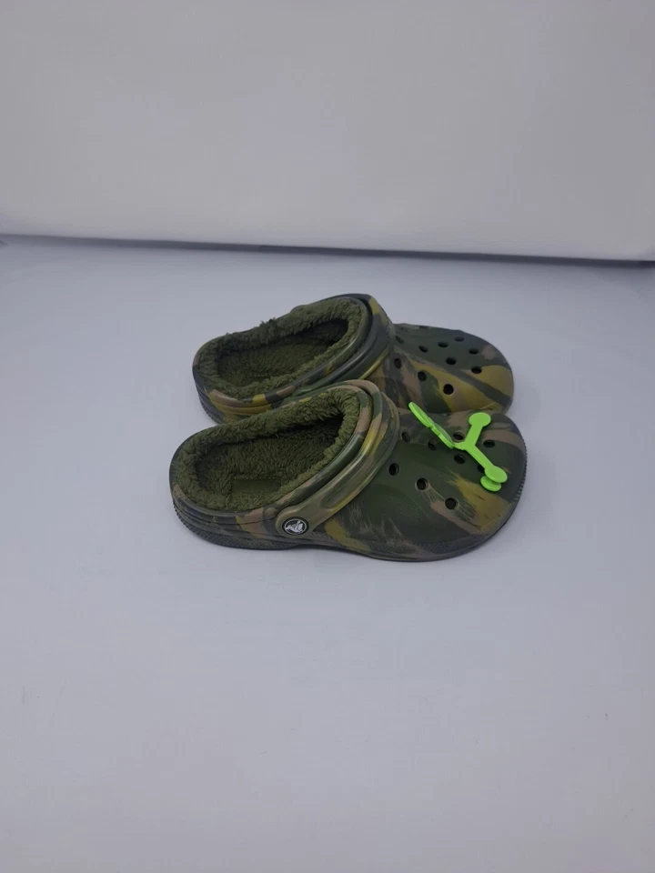 Crocs Ralen Lined Clogs Army Green Marbled Camo Shoes Men 5 Women 7