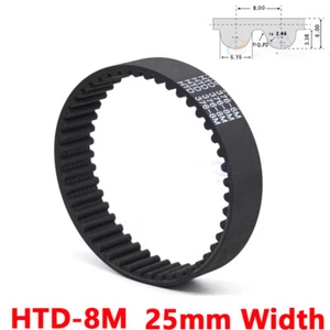 8M HTD Timing Belt 8mm Pitch 25mm Width Closed Loop Belts for Pulley 3D Printer - Picture 1 of 5