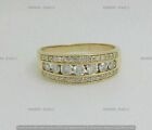2 CT Round Cut Moissanite Half Eternity Band Wedding Ring 14K Yellow Gold Plated