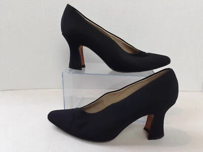 Via Spiga Vero Cuoio Damas Tacones Talla 6B Mujer Tela Negra Hecho en Italia 724 Foto 1 de 4