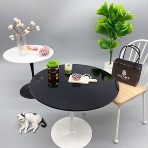 1:6 Scale Miniature Dollhouse Dining Table Nordic Fashion Desk Room Accessories