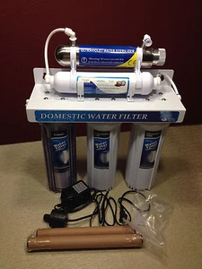 Ultraviolet UV Light Under Sink Five Stage Drinking Water Filter System - Picture 1 of 12