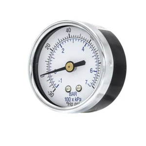 Dry Center Back Mount Vacuum Gauge with 2" Dial, (-30-100 PSI), 1/8" Male NPT - Picture 1 of 8