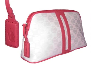 LACOSTE COSMETICS MAKEUP BAG L Vintage M07/17 Chantaco Jacquard Slg 50 Pink NEW  - Picture 1 of 4