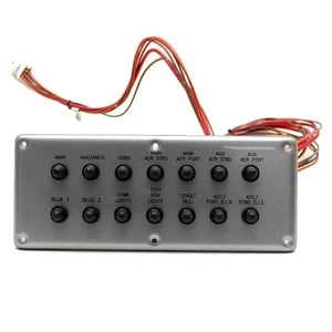 Boat Breaker Panel | 14 Position 10 5/8 x 4 1/4 Inch Silver Plastic - Picture 1 of 3