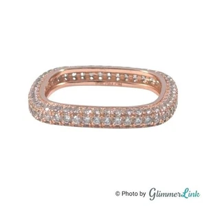 925 Sterling Silber Ring rosévergoldet CZ quadratisch Größe 5,5 - Bild 1 von 10