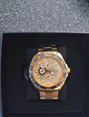 Invicta男士腕表金色计时腕表带不锈钢表带 — 第 1/2 张图片