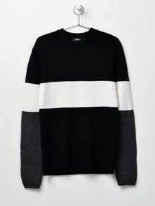 NWT THEORY Men's sz S Zoren Colorblock Cashwool Ribbed Crew Neck Sweater - - Picture 1 of 4
