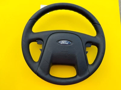 2005-2007 FORD ESCAPE ВОДИТЕЛЬ РУЛЕВОЕ КОЛЕСО ЧЕРНЫЙ ОБЕРНУТЫЙ OEM 5L8478043B13 - Изображение 1 из 4