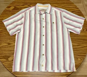 Tommy Bahama Original Fit Button Up 100% Silk Red/yellow/Plaid Shirt - Picture 1 of 9