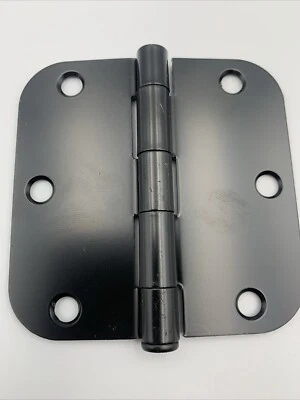🏠 24x Negro 3.5" x 5/8" Radio Bisagras Puerta Interior Esquina Redonda Con Tornillos Foto 1 de 3
